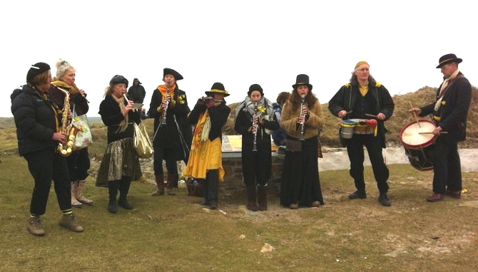 Some of The Hornets at Perran Sands for St Pirans Day